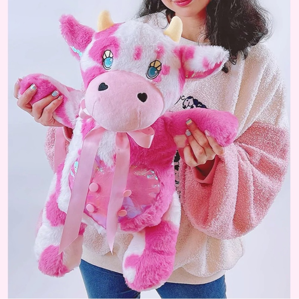 miss candyholic Sleepy Cow Backpack in pink